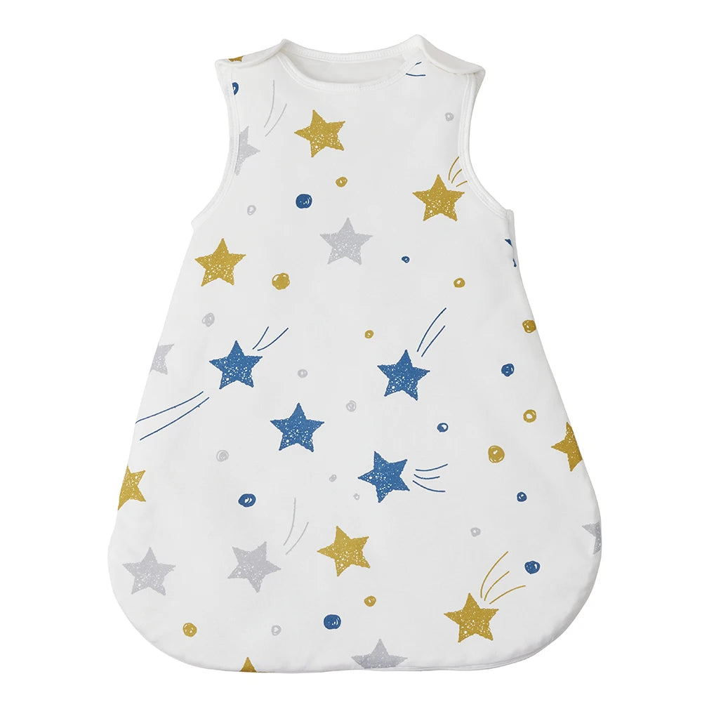 Sleeping Bags For Baby 0-24 Months Anti-Kick Blanket Infant Quilt Sleepwear 2.5Tog Stars Print Spring 100%Cotton Vest Sleepsacks