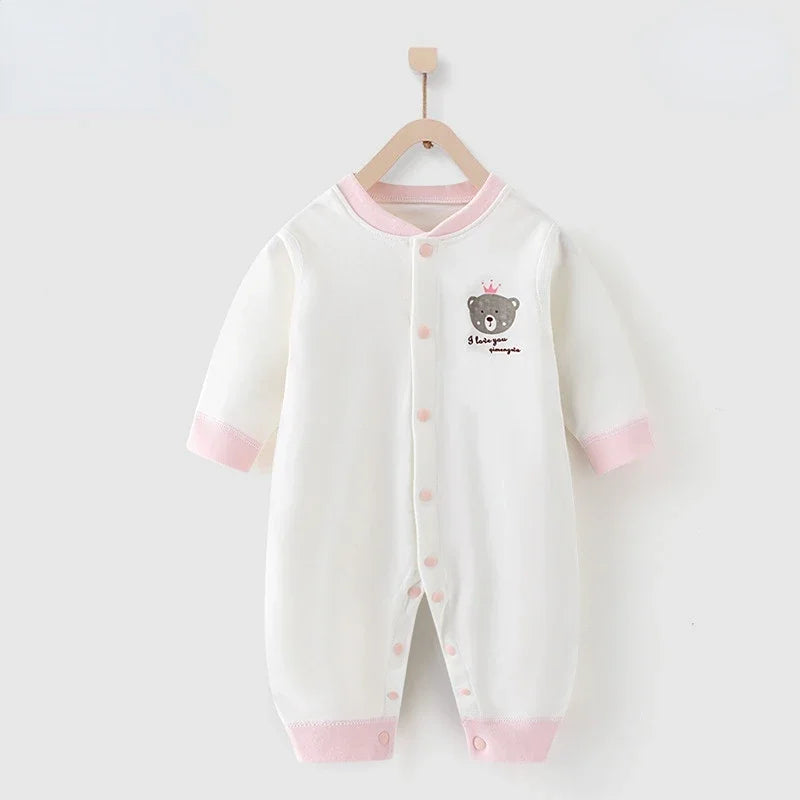 Baby One-piece Clothes Long-sleeved Cotton Newborn Pajamas Rompers Baby Air-conditioned Clothes Spring and Autumn