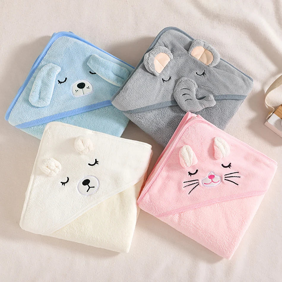 Children Cartoon Animal Bath Towel Soft Newborn Hooded Towel Blanket Toddler Bathrobe Warmth  Sleeping Swaddle Wrap