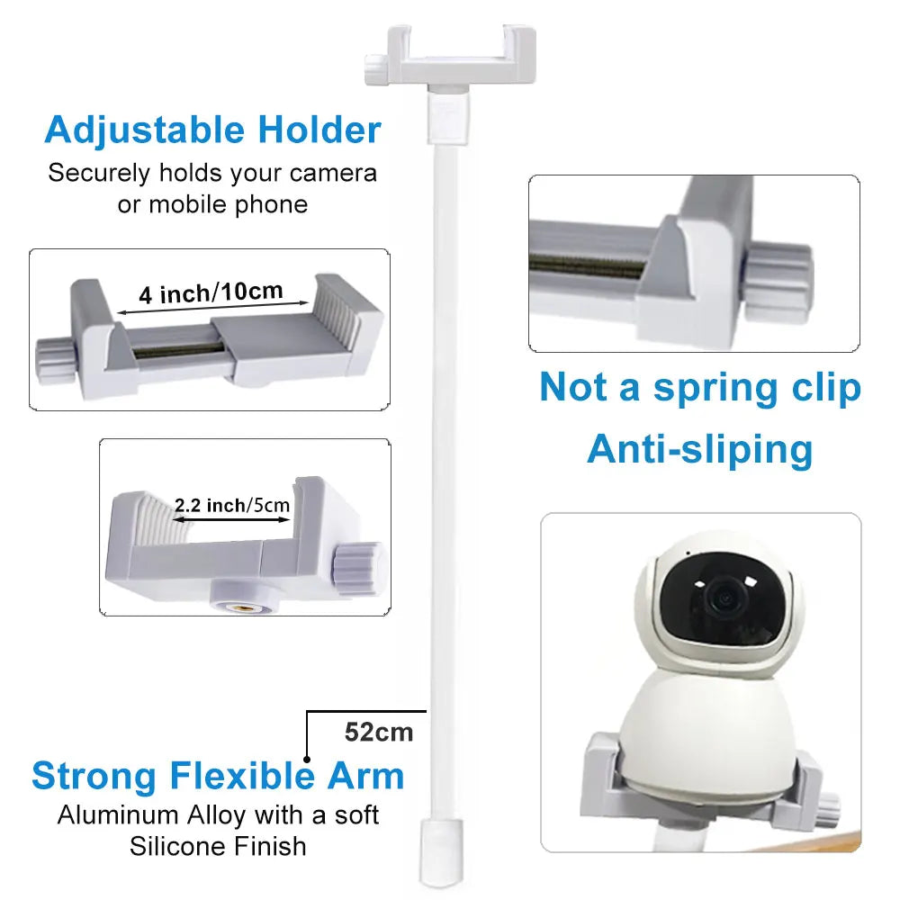 New Universal Baby Monitor Holder White Flexible Silicon Baby Camera Bracket Crib Cradle Rod Hose Holder Flexible Twist Mounting