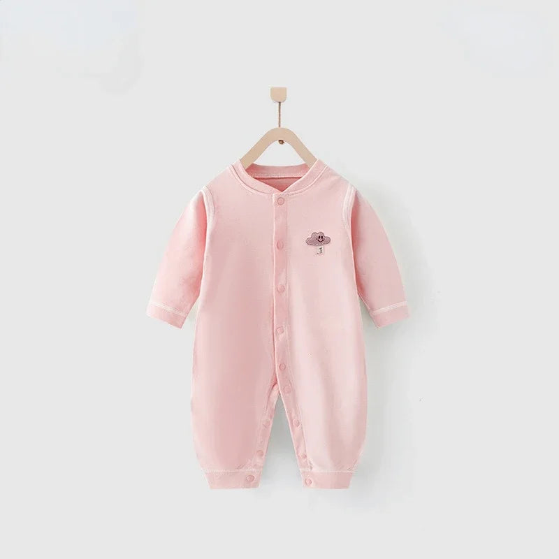 Baby One-piece Clothes Long-sleeved Cotton Newborn Pajamas Rompers Baby Air-conditioned Clothes Spring and Autumn