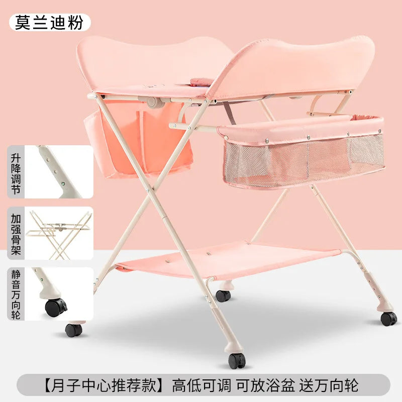 Diaper-Changing Table Baby Care Desk Portable Multifunctional Folding Newborn Baby Bath Diaper Changing Baby Care Table 기저귀 테이블