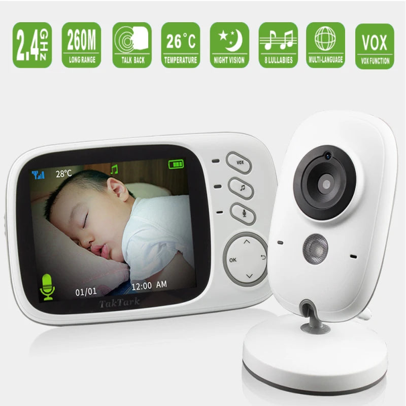 Baby Video Monitor Smart Home Cry Alarm Security Surveillance Temperature Monitoring Wireless Monitor Infrared Night Vision Toy