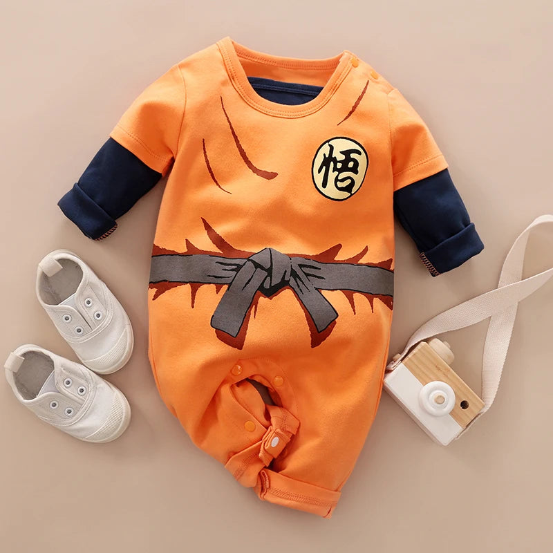 Spring And Autumn Boys And Girls Anime Style Handsome Role Playing Cotton Comfortable Long Sleeve Baby Bodysuit