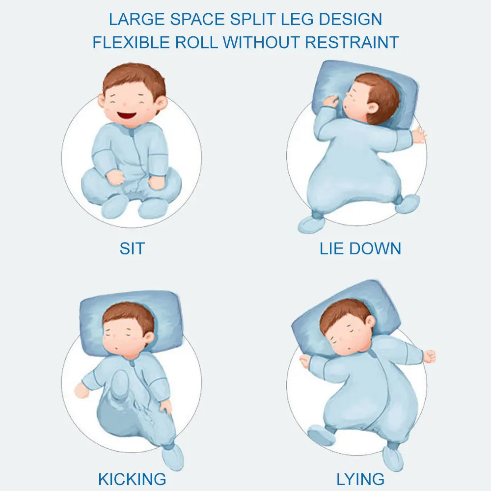 Baby Cartoon Split-legged Sleepsacks With Detachable Sleeves For Boys Girls Children's Sleeping Bag Autumn And Winter Thickened