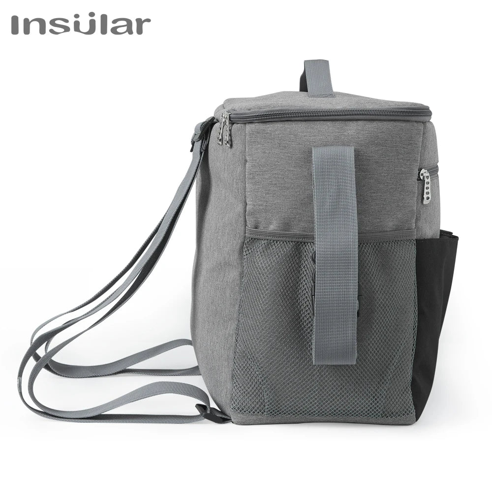 Insular Mommy Diaper Bags Mother Large Capacity Travel Nappy Backpacks with Anti-loss Zipper Solid Baby Maternity Nursing Bags