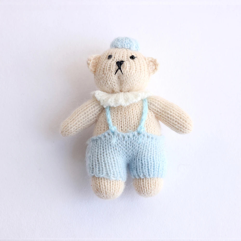 Handmade Knitted Teddy Bear Dolls Photography Toy Mohair Cute Crochet Animal Image Doll Studio Photo Shooting Props Accessories