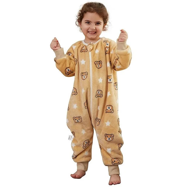 MICHLEY Baby Sleeping Bag Flannel Children Pajamas Warm Winter Clothes Toddler Sack Sleepsack Bedding For Girls Boys Kids 1-6T