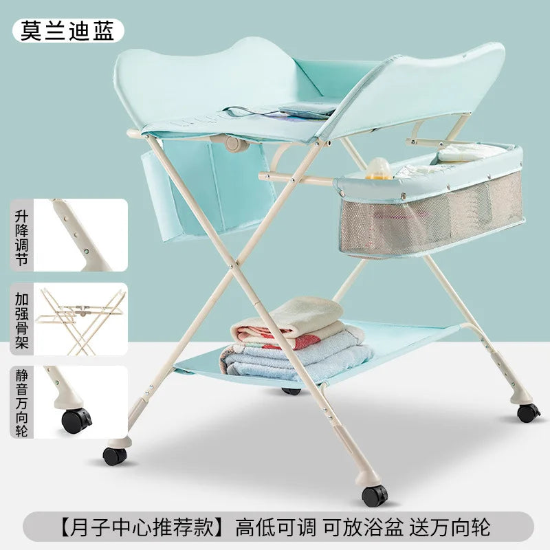 Diaper-Changing Table Baby Care Desk Portable Multifunctional Folding Newborn Baby Bath Diaper Changing Baby Care Table 기저귀 테이블