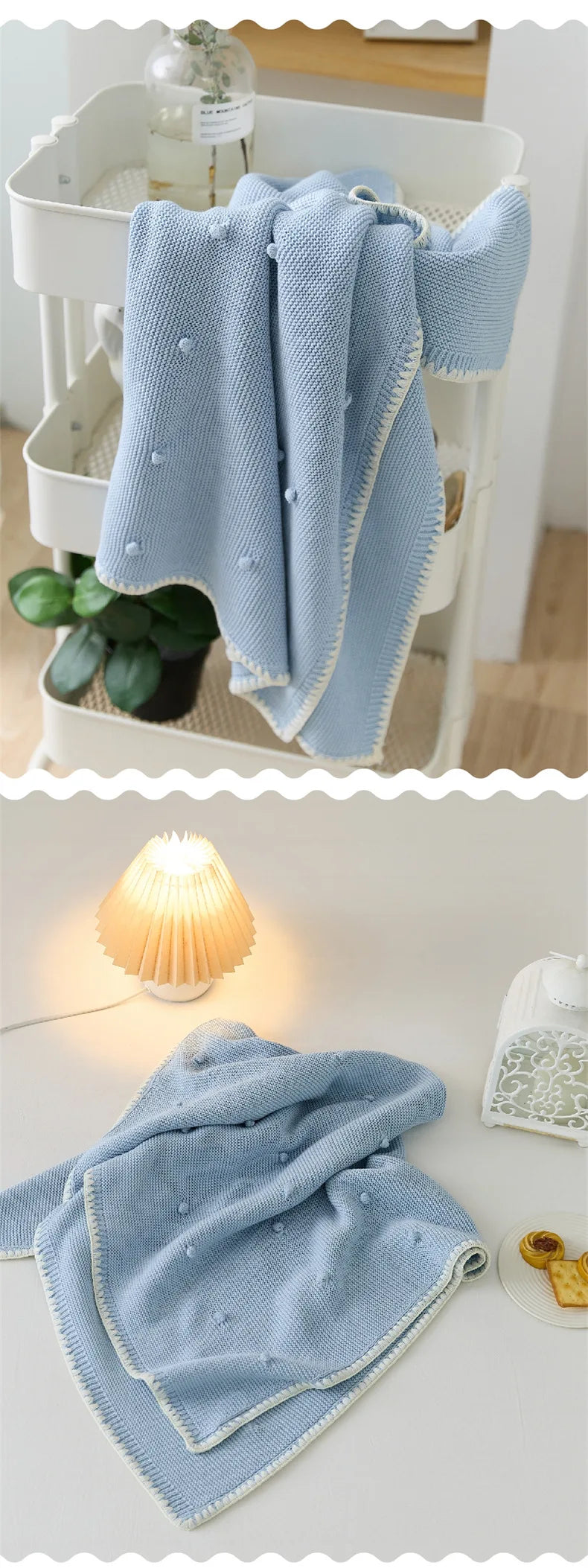 Knitted Baby Blanket Newborn Nordic Throw Blankets For Sofa Cotton Soft Swaddle Blankets For Girl Boy Infant Sleeping Cover