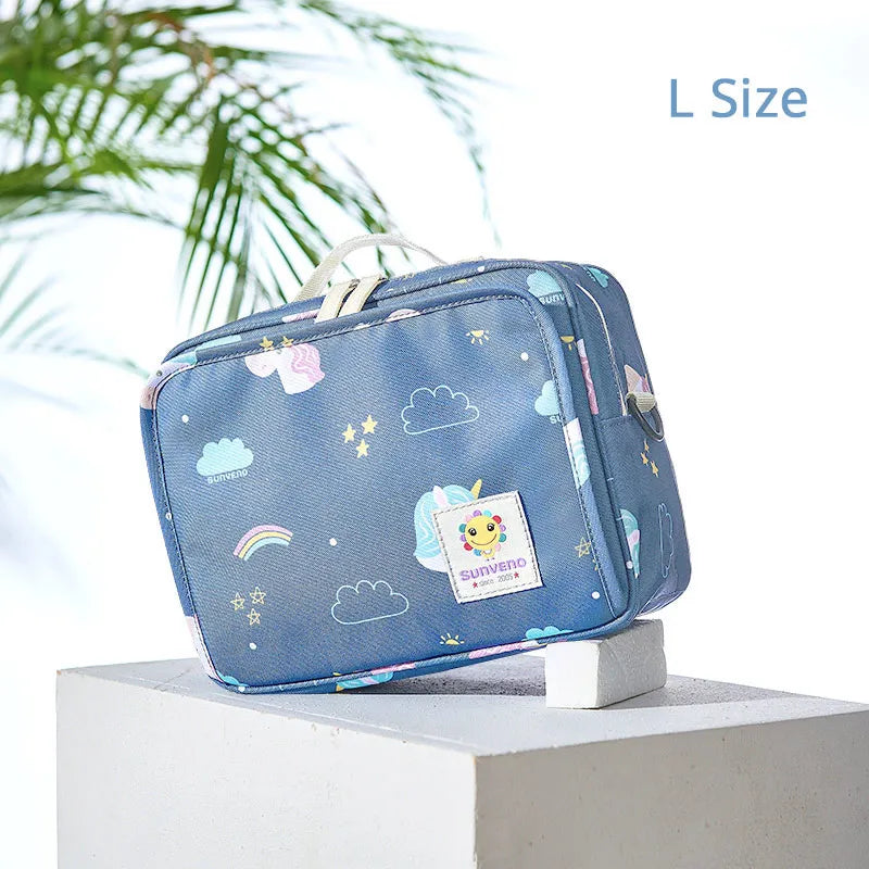 Sunveno Baby Diaper Bags Maternity Bag for Disposable Reusable Fashion Prints Wet Dry Diaper Bag for Disposable Diaper 2 Size