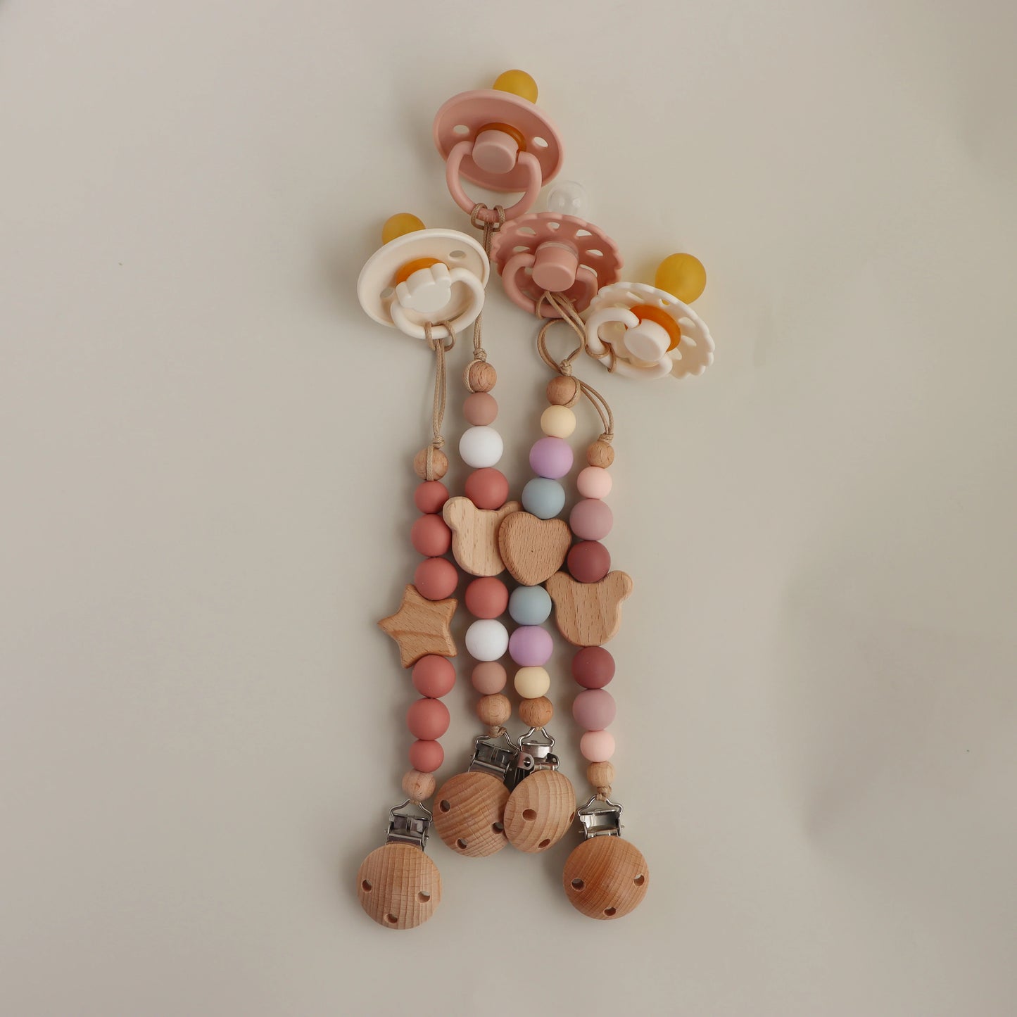 Baby silicone beads Pacifeirs hanger Clip straps Nipple dummy holders chain rope sucking leashes soother tights clip for gifts