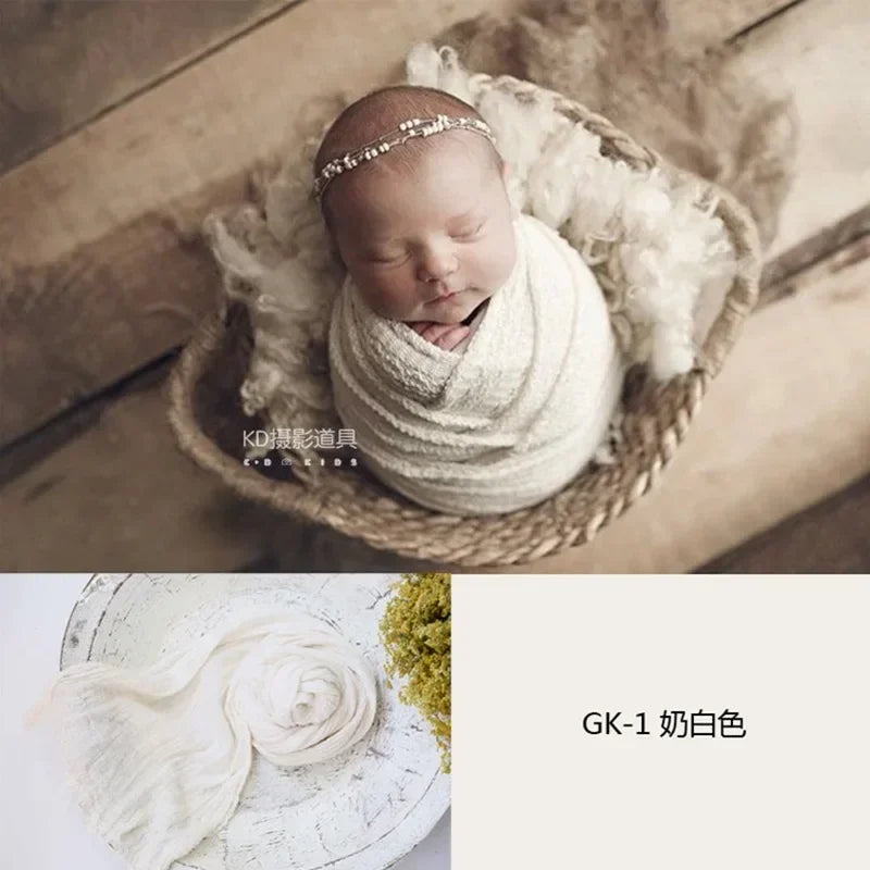 40x180cm Newborn Photography Props Soft High Stretchable Baby Wraps Cotton Swaddling Photo Basket Backdrop Babies Accessories