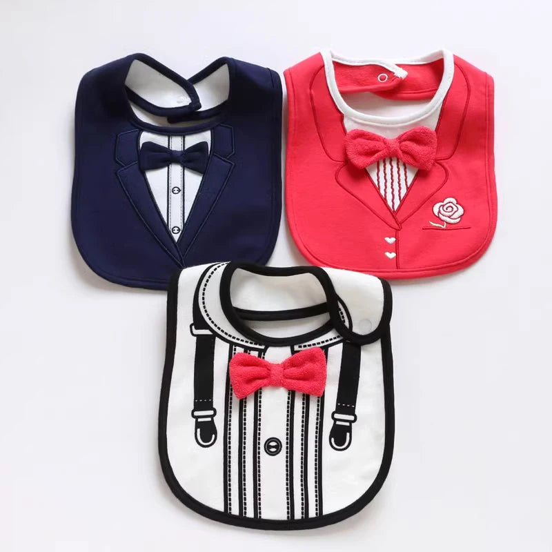 Full term newborn baby three-dimensional bow tie, saliva towel, waterproof gentleman bib, male baby soft rice bag, waterproof