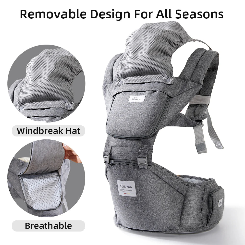 Sunveno Baby Carrier Infant Hip Seat Carrier Bebe Kangaroo Sling for Newborns Backpack Carrier Baby Travel Activity Gear