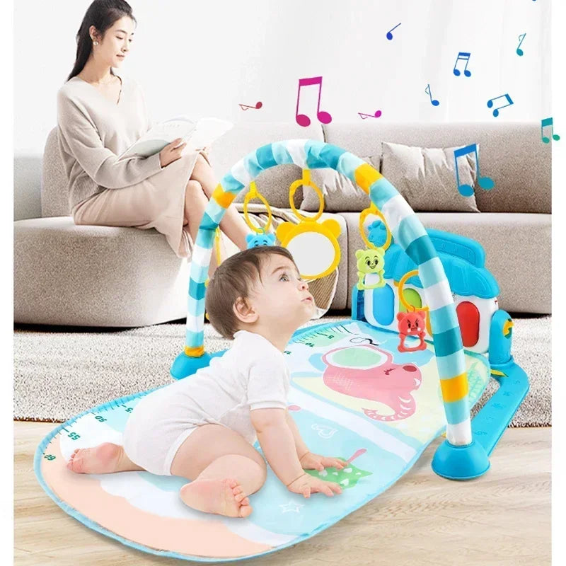 Baby Activity Gym Rack Early Education 0-36 Months Toy Gifts Musical Newborn Piano Keyboard Crawling Blanket Pedal Play Mat