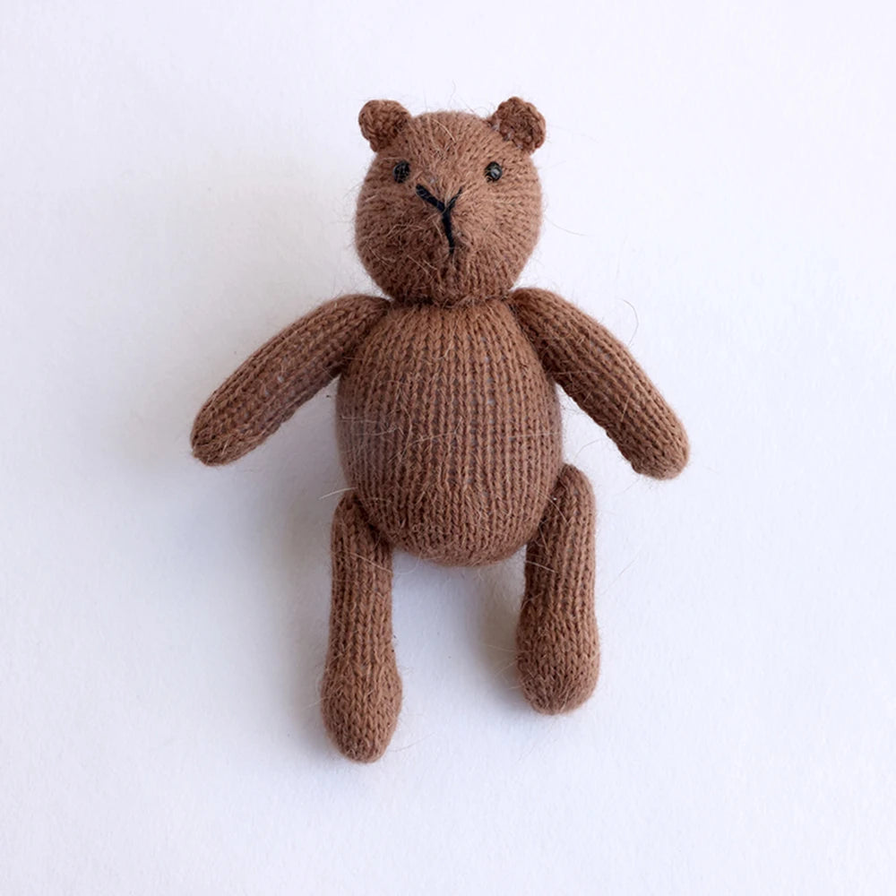 Handmade Knitted Teddy Bear Dolls Photography Toy Mohair Cute Crochet Animal Image Doll Studio Photo Shooting Props Accessories