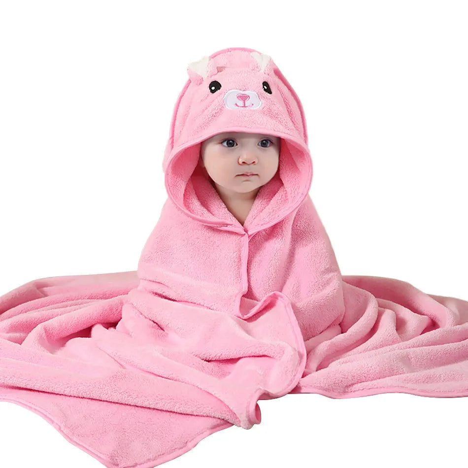 Children Cartoon Animal Bath Towel Soft Newborn Hooded Towel Blanket Toddler Bathrobe Warmth  Sleeping Swaddle Wrap