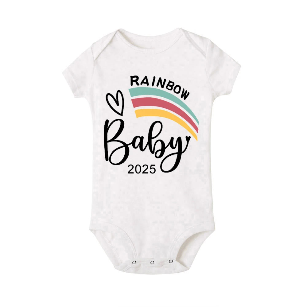 Baby Announcement Coming Soon 2025 Newborn Baby Romper Summer Boys Girls Bodysuit Body Pregnancy Reveal Clothes Toddler Jumpsuit