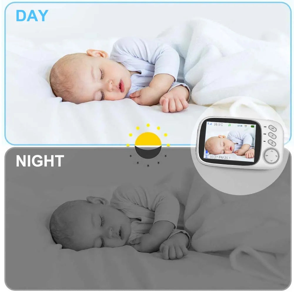 VB603 3.2'' Video Baby Monitor Two-way Audio Night Vision 2.4G Mother Kids Pet Surveillance Camera Temperature Monitoring Screen