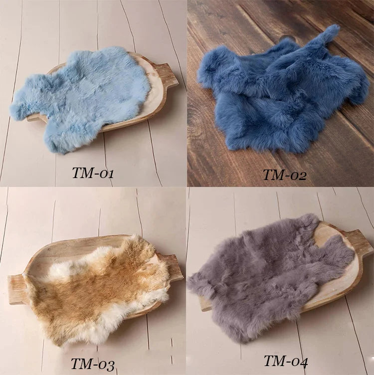 16 Colours Rabbit Fur Blankets of Newborn Photography Props Basket Filling Props Blanket Bunny Wool Background Photo Accessories