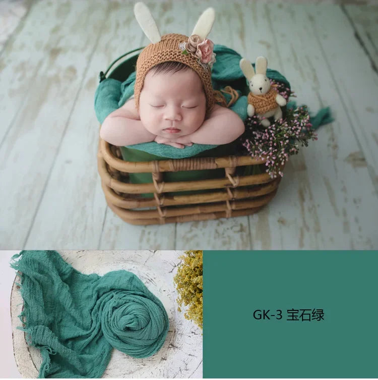 40x180cm Newborn Photography Props Soft High Stretchable Baby Wraps Cotton Swaddling Photo Basket Backdrop Babies Accessories