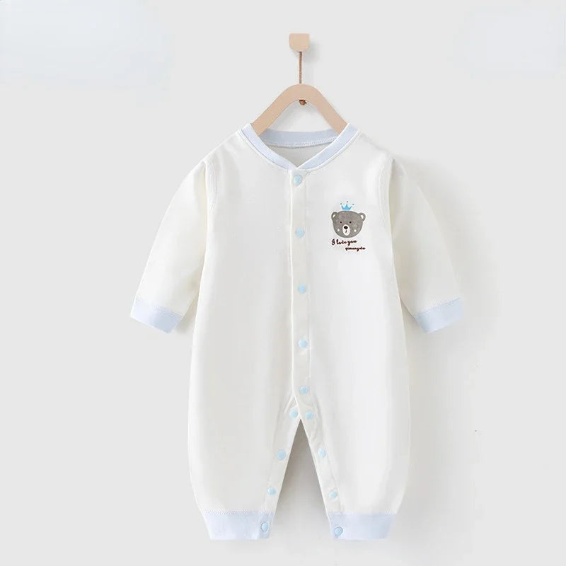 Baby One-piece Clothes Long-sleeved Cotton Newborn Pajamas Rompers Baby Air-conditioned Clothes Spring and Autumn