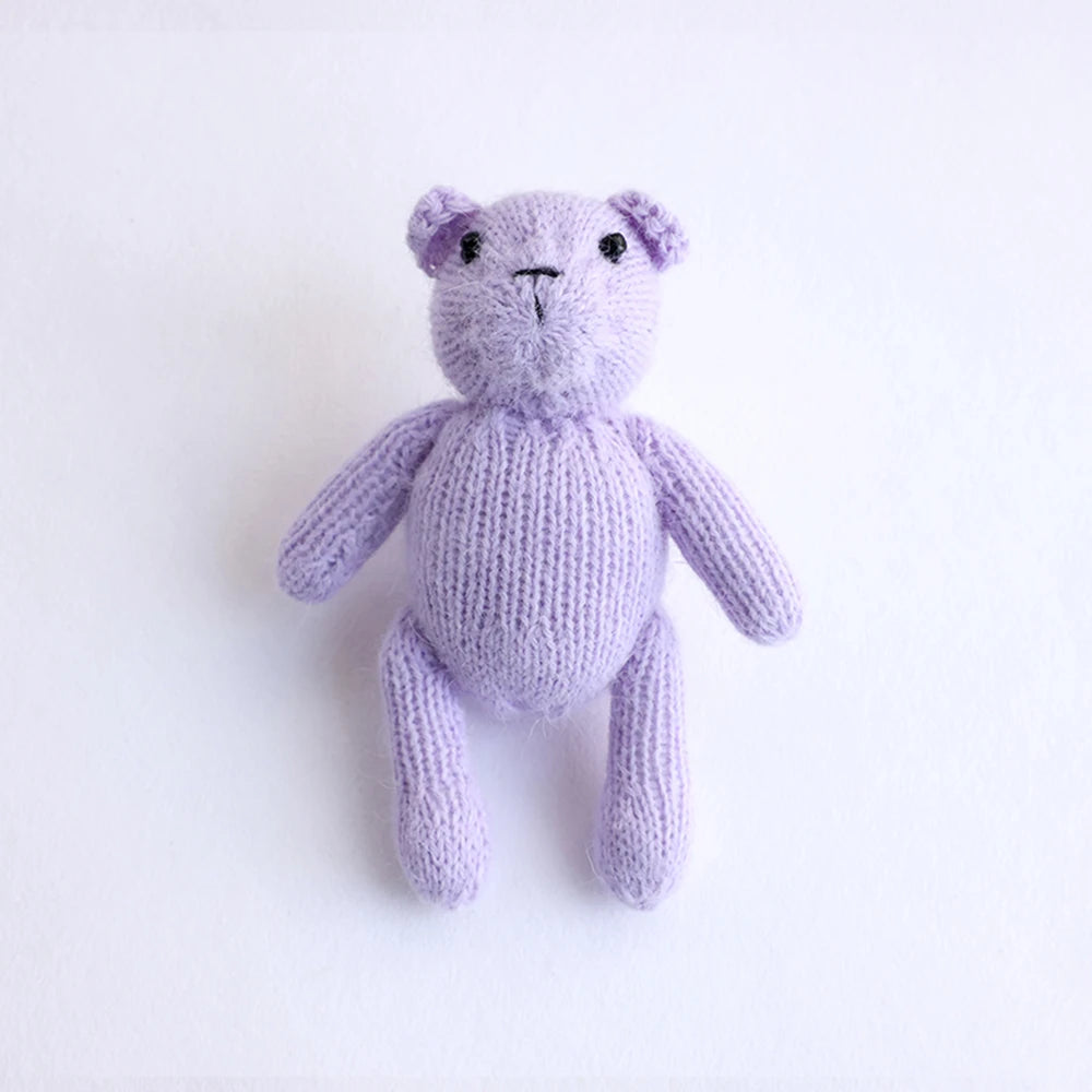 Handmade Knitted Teddy Bear Dolls Photography Toy Mohair Cute Crochet Animal Image Doll Studio Photo Shooting Props Accessories