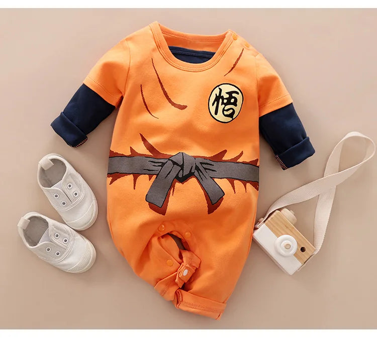 Spring And Autumn Boys And Girls Anime Style Handsome Role Playing Cotton Comfortable Long Sleeve Baby Bodysuit