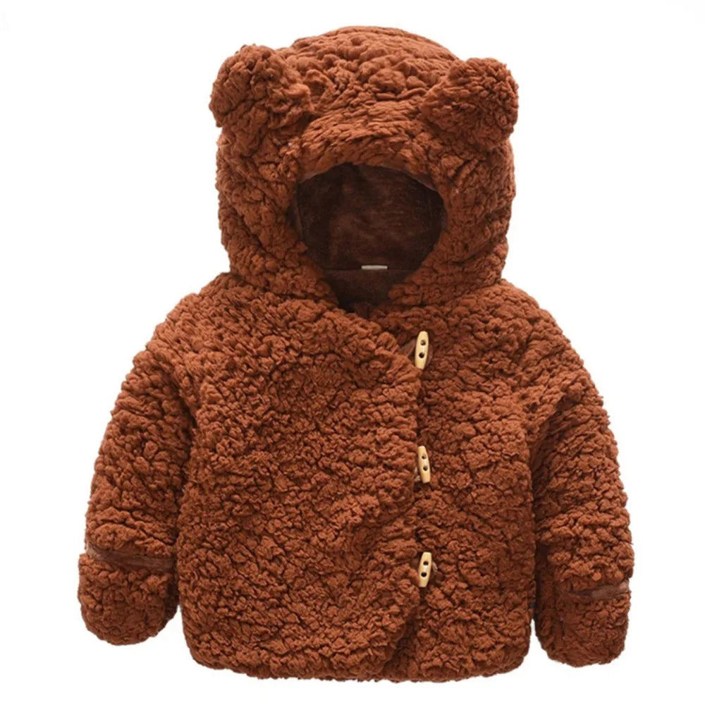 Children's Clothing Children's Winter Bear Fur Sweater Boys and Girls Baby Thickened Cartoon Coat  Baby Clothes