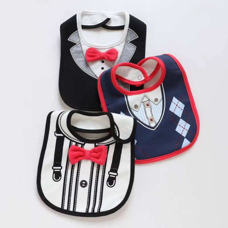 Full term newborn baby three-dimensional bow tie, saliva towel, waterproof gentleman bib, male baby soft rice bag, waterproof