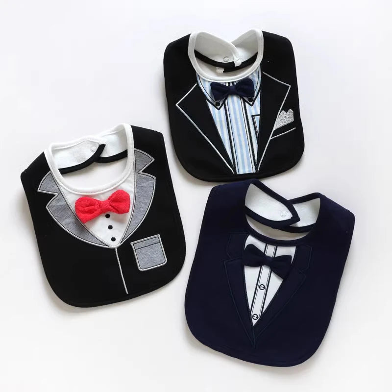 Full term newborn baby three-dimensional bow tie, saliva towel, waterproof gentleman bib, male baby soft rice bag, waterproof