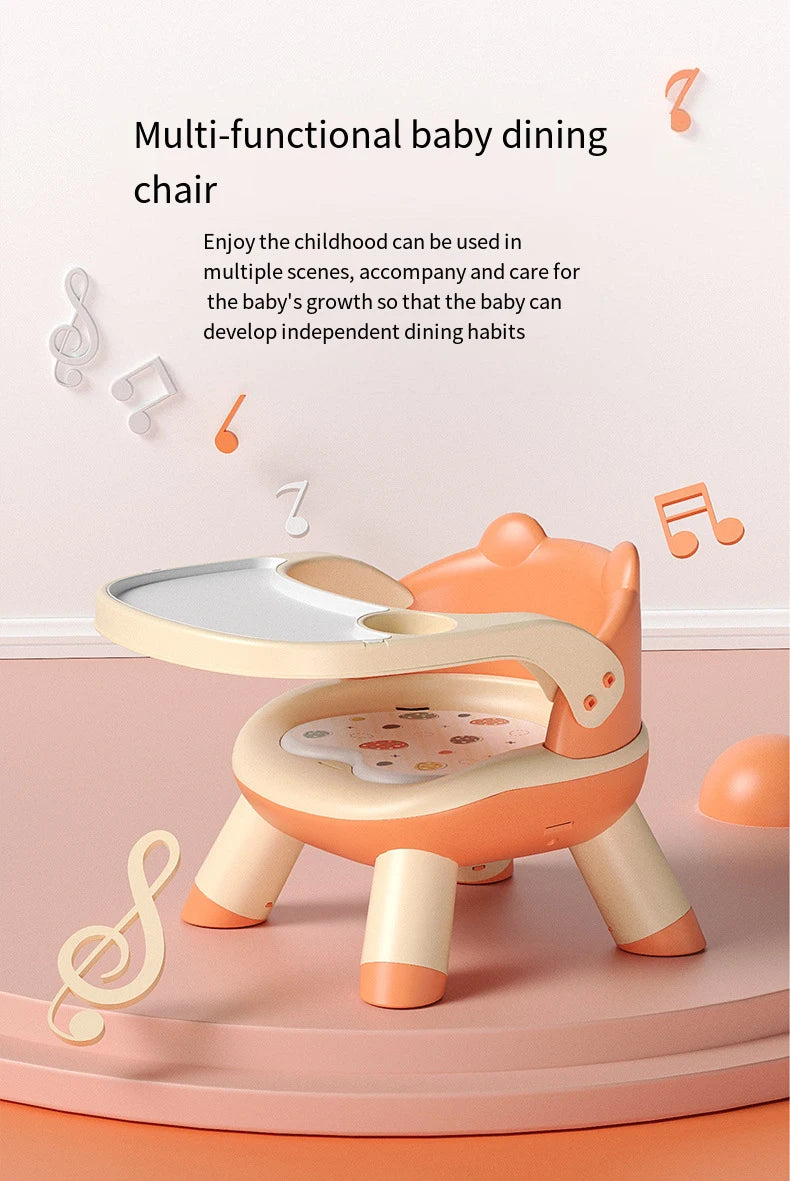 Baby dining chair Baby call chair back learn to sit small stool Low detachable table seat children