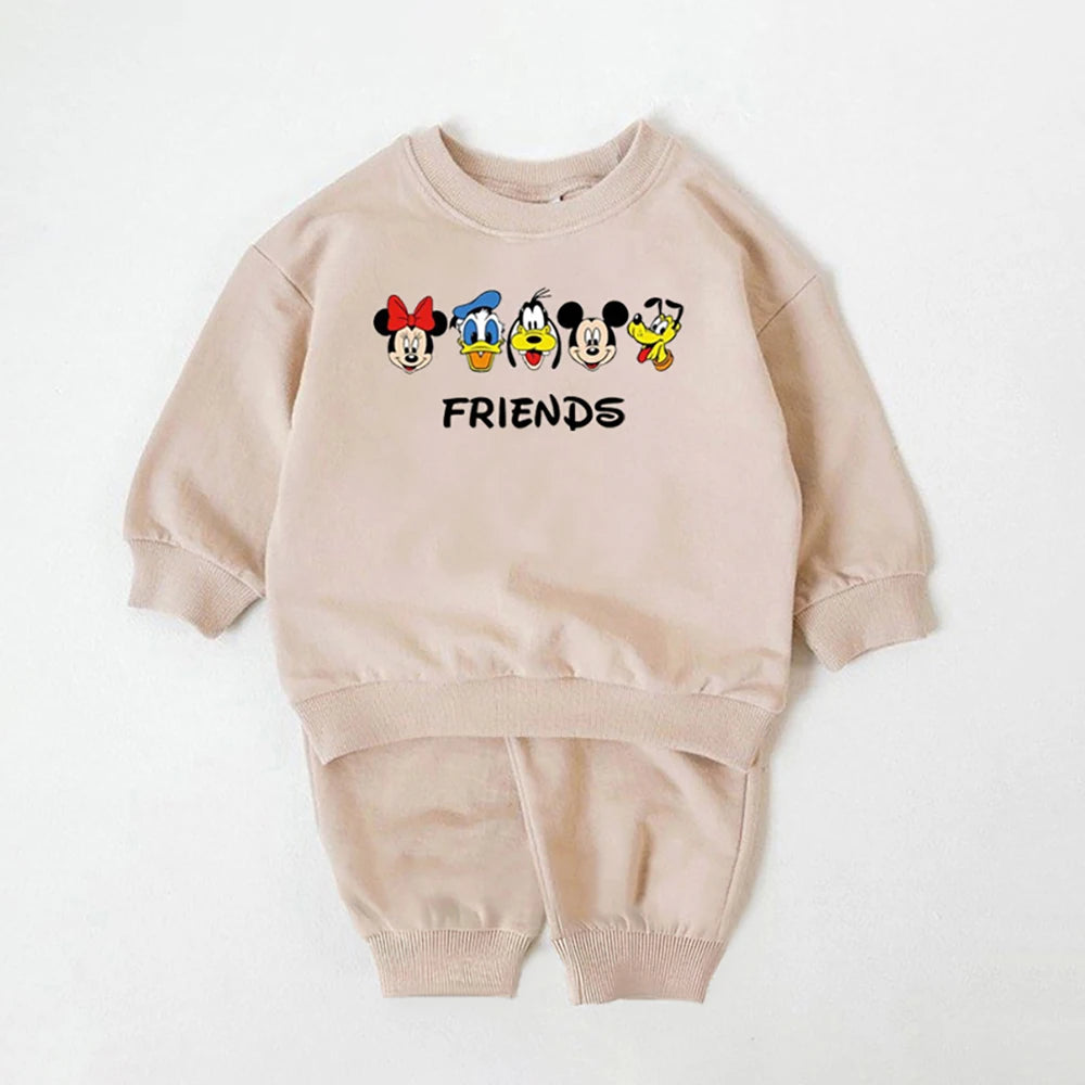 Mickey 2Pcs Baby Boy Clothes Set Disney Casual Long Sleeve Sweatshirts Outfits For Child Spring Autumn Toddler Kids Clothes