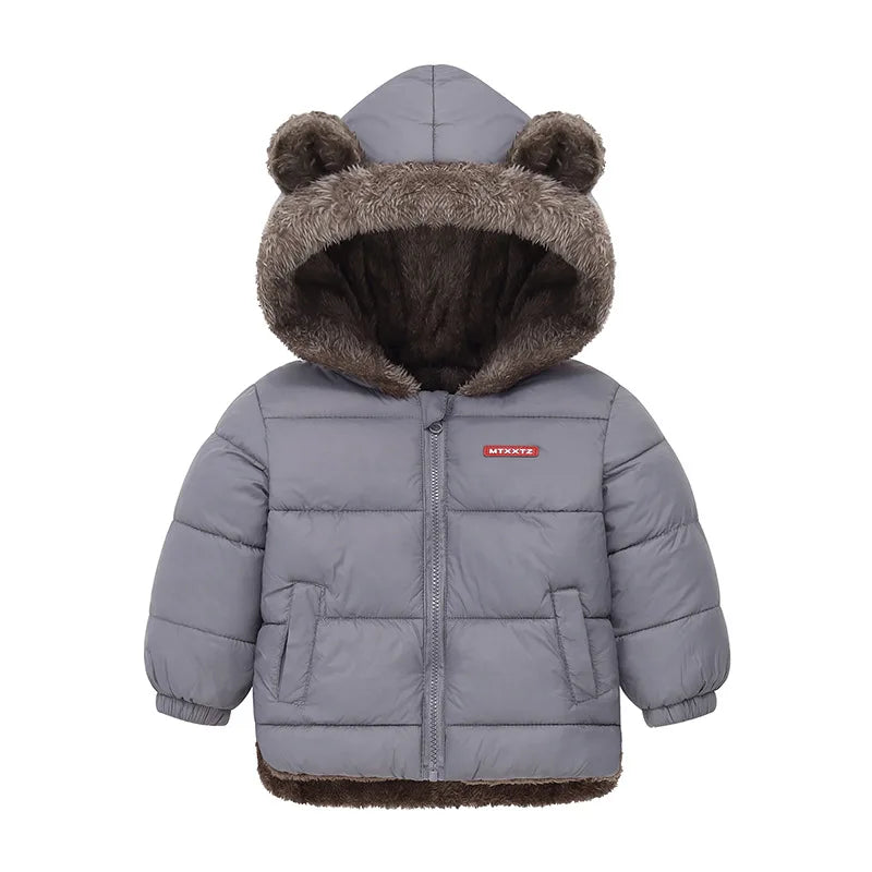 Baby Boys Girls Thick Jackets Winter Hooded Cotton Outerwear Children's Cashmere Padded Fleece Coat Kids Warm Snowsuit Clothes