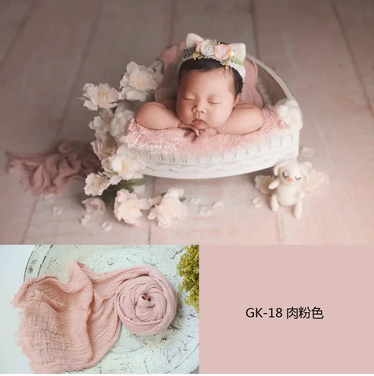 40x180cm Newborn Photography Props Soft High Stretchable Baby Wraps Cotton Swaddling Photo Basket Backdrop Babies Accessories