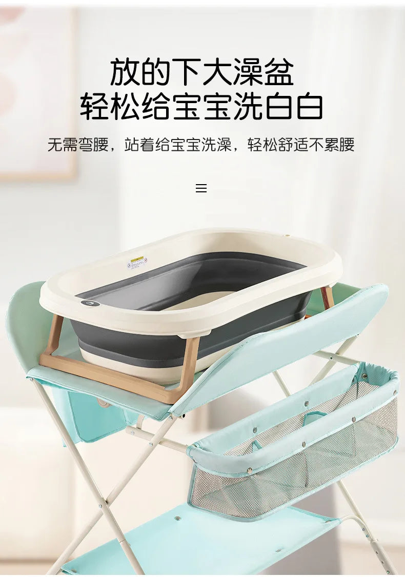 Diaper-Changing Table Baby Care Desk Portable Multifunctional Folding Newborn Baby Bath Diaper Changing Baby Care Table 기저귀 테이블