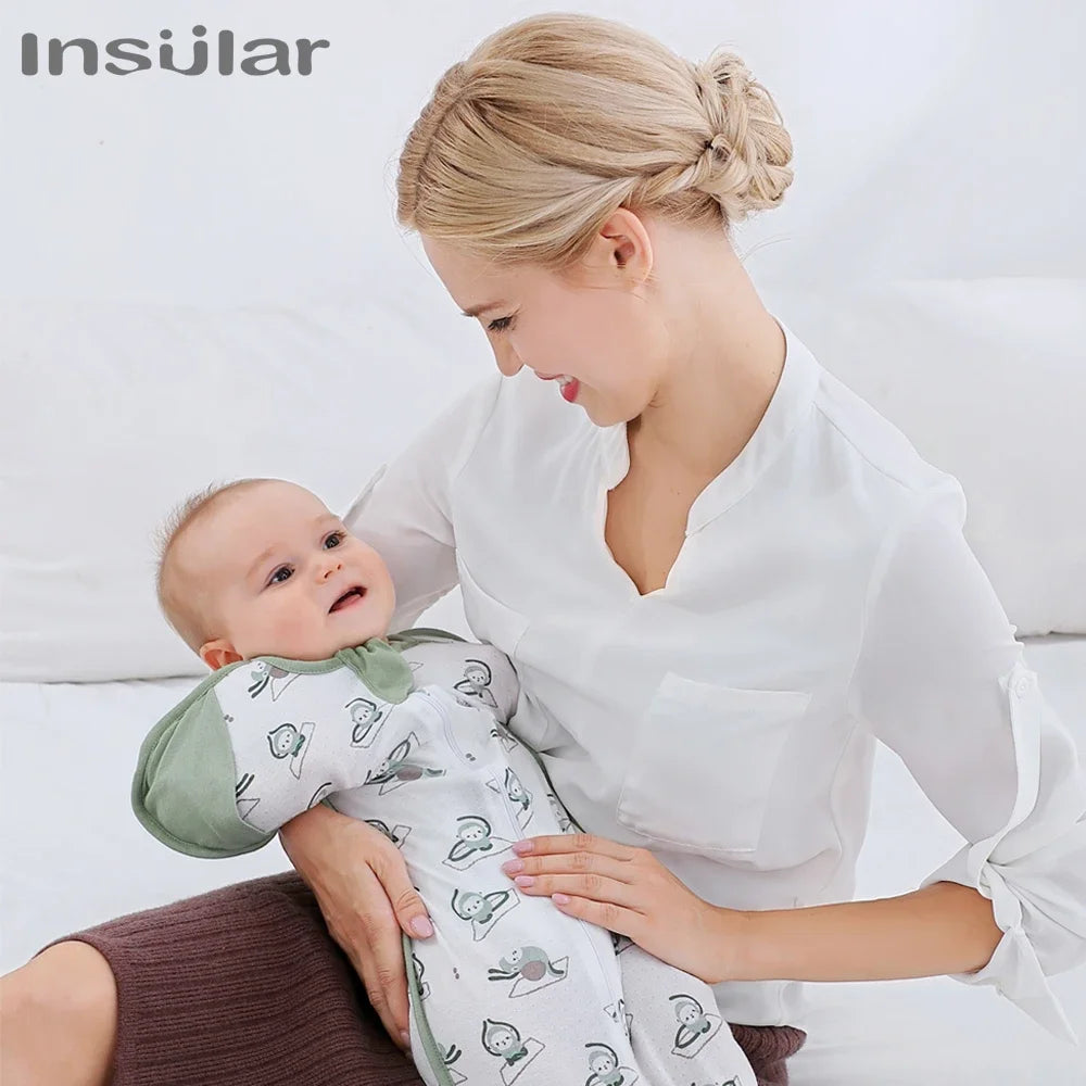 Insular Sleeping Bag For Newborn Cotton Baby Swaddling Cartoon  Parisac Bedding Muslin Anti-kick Jumpsuits 0-18 Months