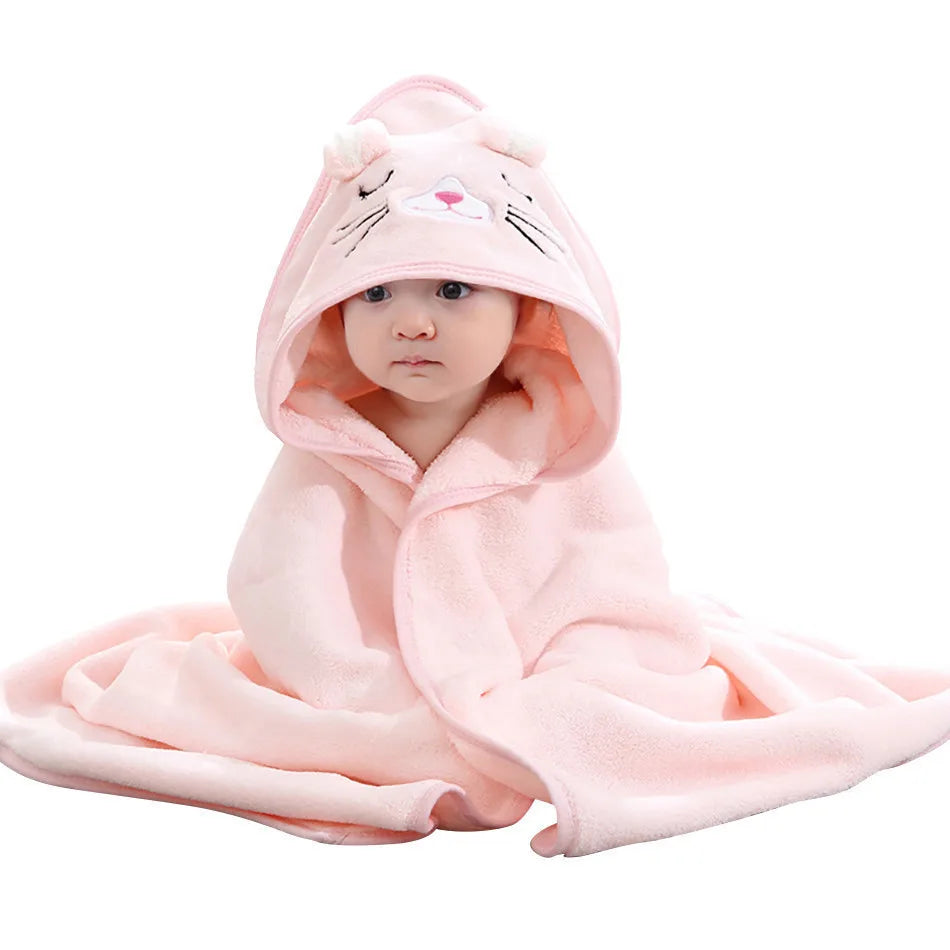 Children Cartoon Animal Bath Towel Soft Newborn Hooded Towel Blanket Toddler Bathrobe Warmth  Sleeping Swaddle Wrap