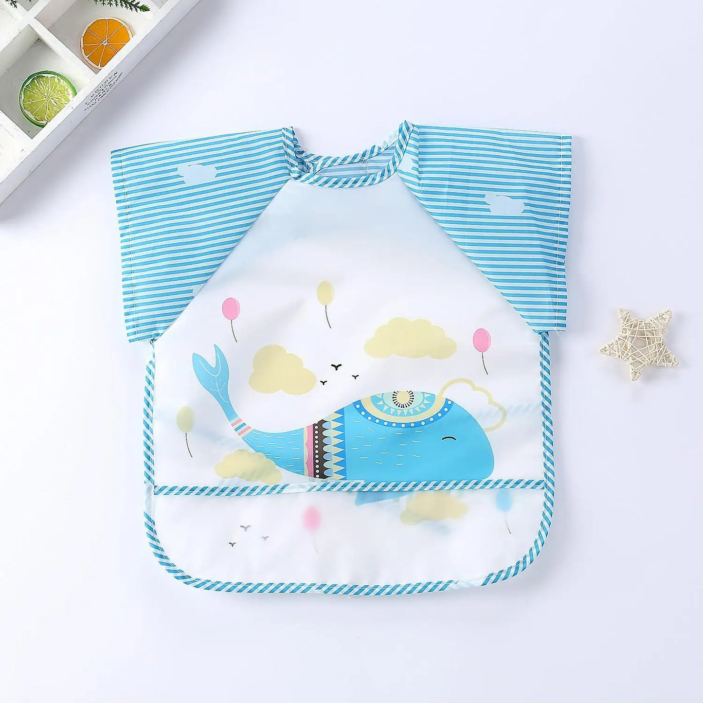 Baby Bibs Unisex Boys Girls Cartoon Pattern Burp Cloths Long Sleeve Water Proof Bibs Feeding Apron Art Painting Graffiti Smock