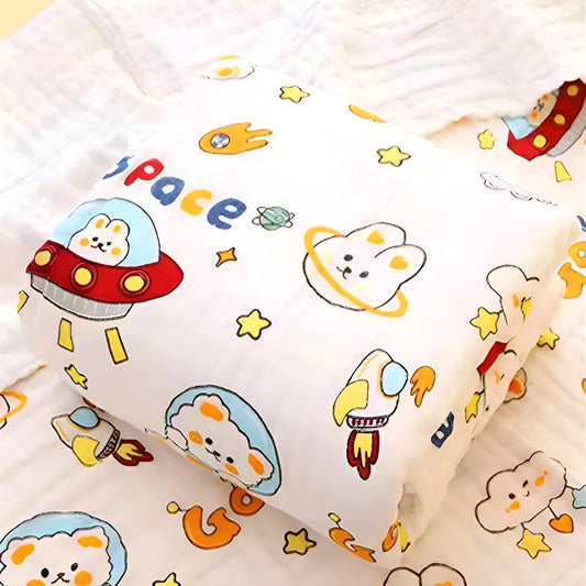 Newborn Baby Thickened Soft Absorbent Bath Towel Six-layer Cotton Gauze Children's Bath Towel Household Infants Bath Towel