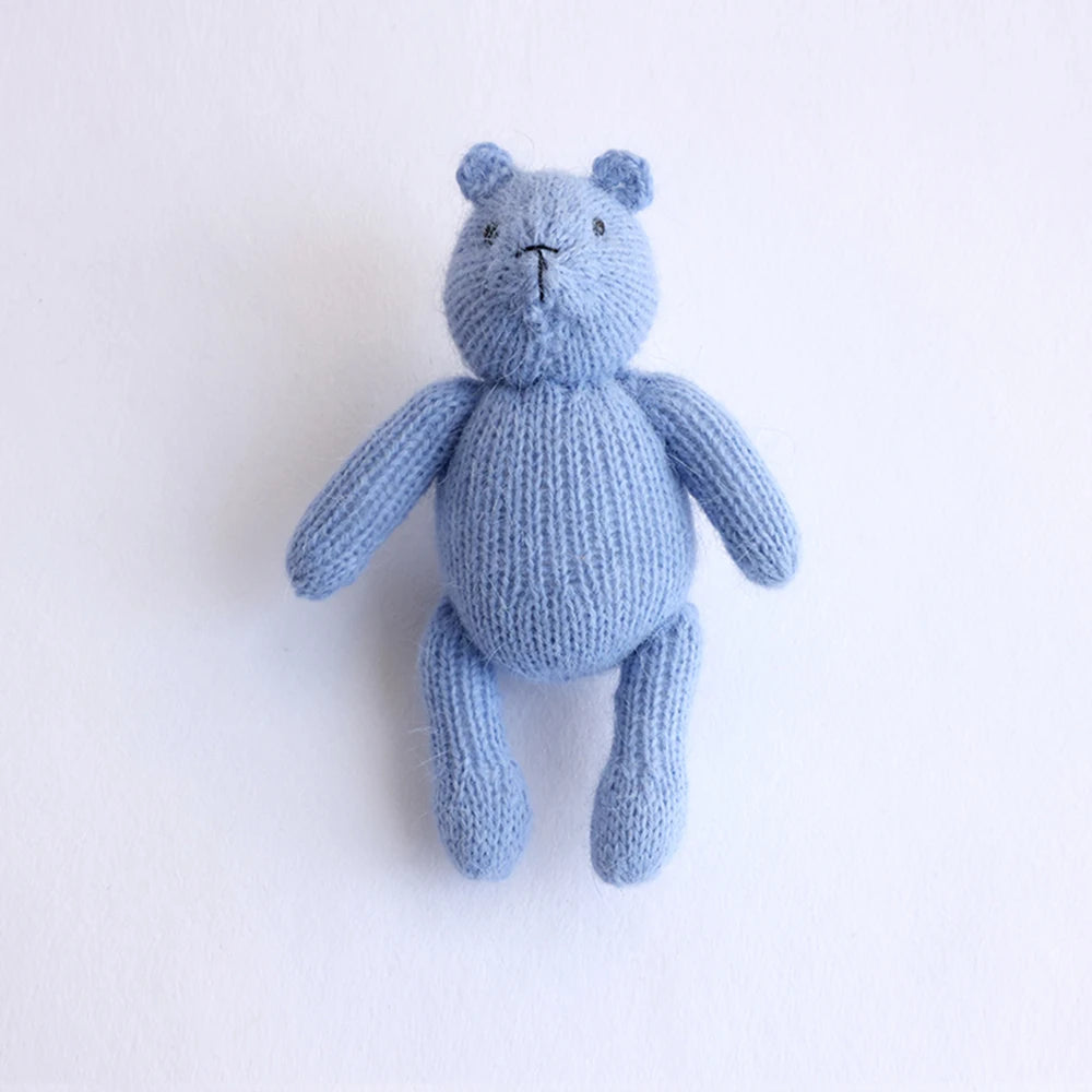 Handmade Knitted Teddy Bear Dolls Photography Toy Mohair Cute Crochet Animal Image Doll Studio Photo Shooting Props Accessories