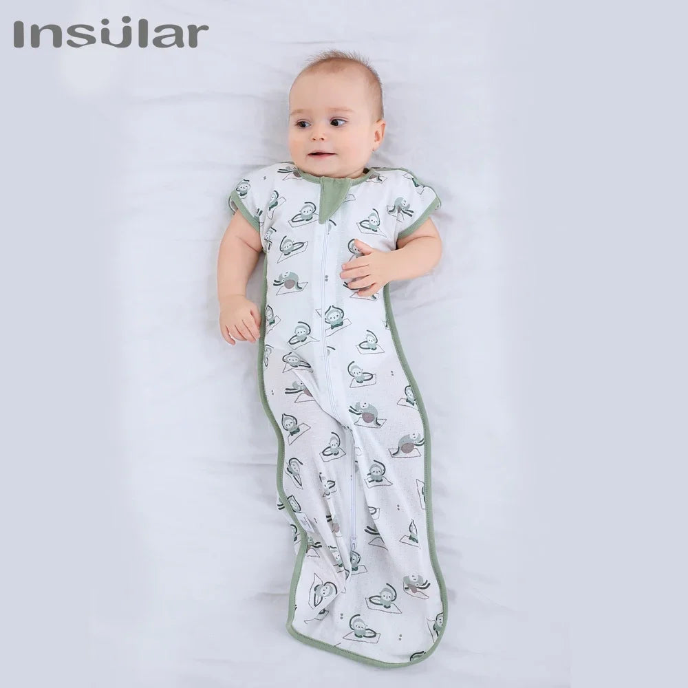 Insular Sleeping Bag For Newborn Cotton Baby Swaddling Cartoon  Parisac Bedding Muslin Anti-kick Jumpsuits 0-18 Months