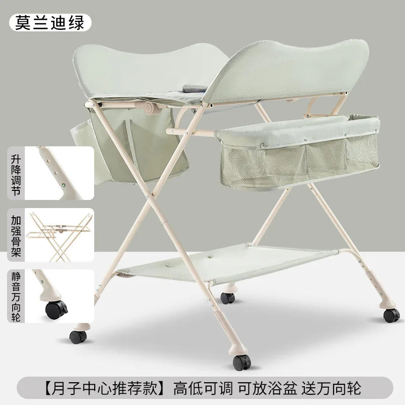 Diaper-Changing Table Baby Care Desk Portable Multifunctional Folding Newborn Baby Bath Diaper Changing Baby Care Table 기저귀 테이블