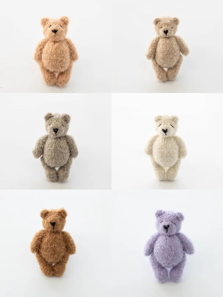 Handmade Knitted Teddy Bear Dolls Photography Toy Mohair Cute Crochet Animal Image Doll Studio Photo Shooting Props Accessories