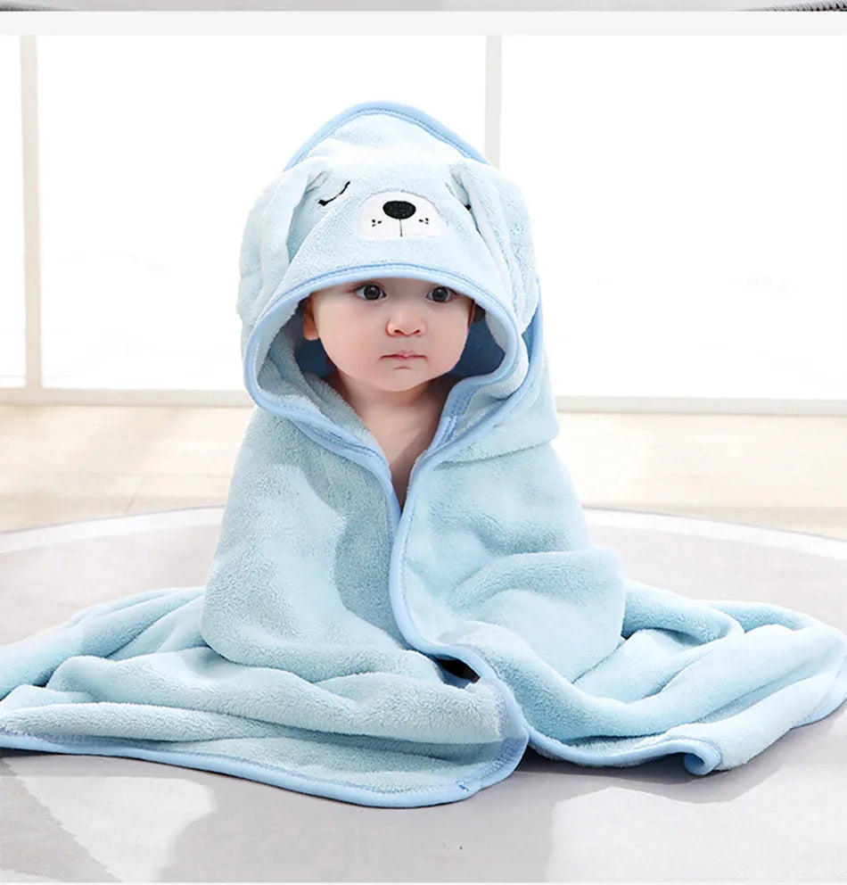 Children Cartoon Animal Bath Towel Soft Newborn Hooded Towel Blanket Toddler Bathrobe Warmth  Sleeping Swaddle Wrap