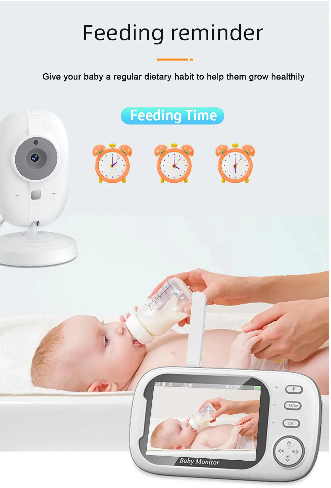 ABM600 Baby Monitor 3.5 Inch Baby Monitor Camera LCD 2.4G Mother Kid Two-way Audio Babysitter Surveillance Camera Video Radio