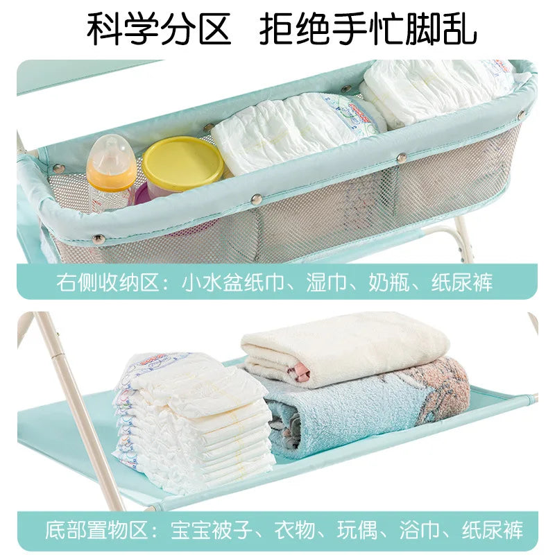 Diaper-Changing Table Baby Care Desk Portable Multifunctional Folding Newborn Baby Bath Diaper Changing Baby Care Table 기저귀 테이블