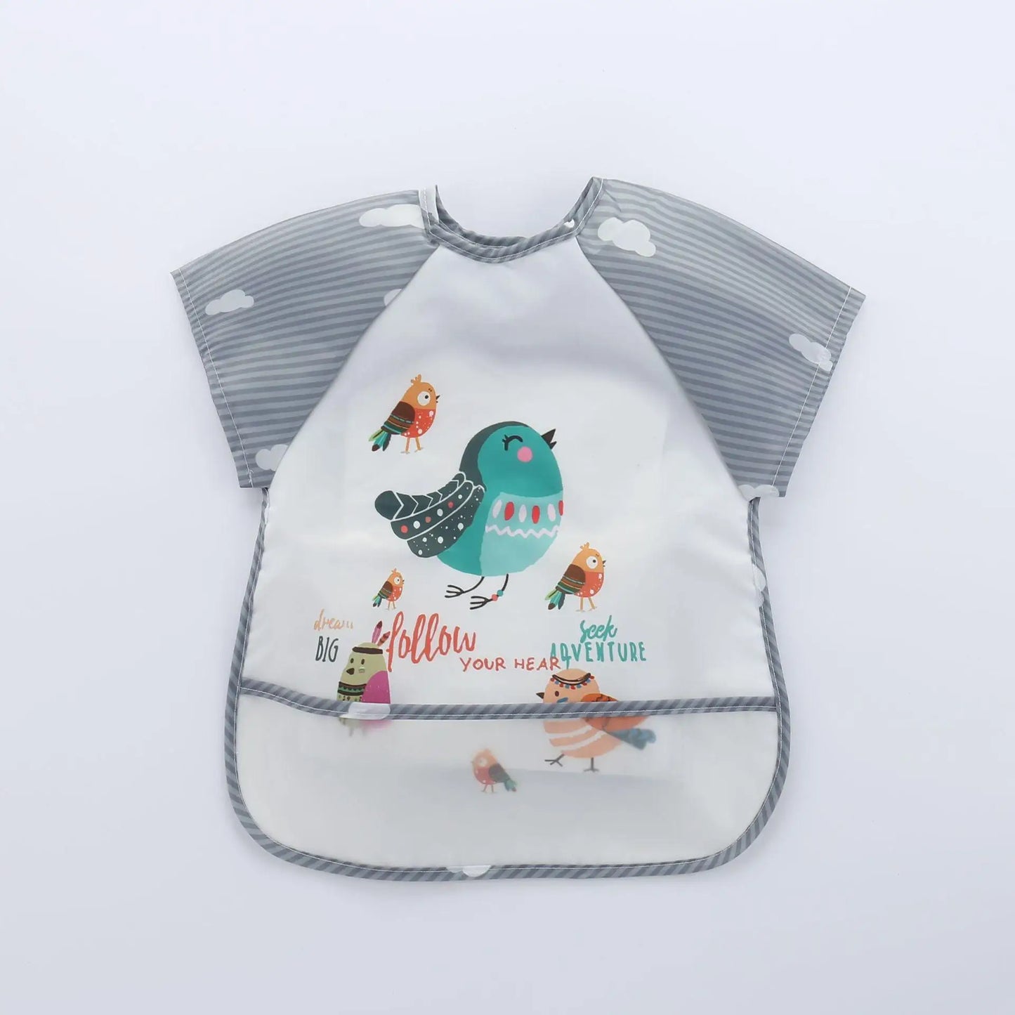 Baby Bibs Unisex Boys Girls Cartoon Pattern Burp Cloths Long Sleeve Water Proof Bibs Feeding Apron Art Painting Graffiti Smock