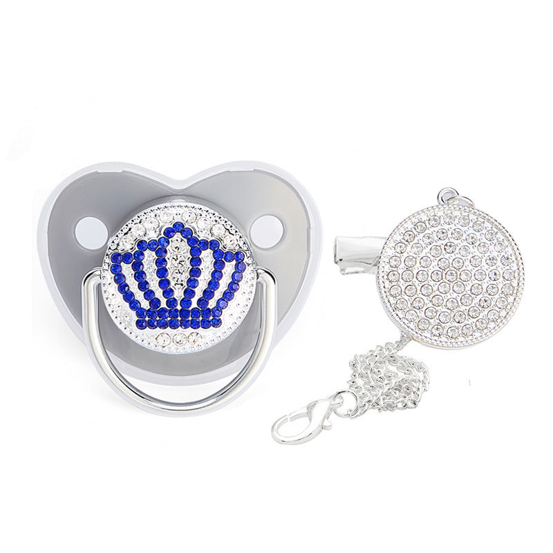 Fashion Silver Diamond Crown Baby Pacifier